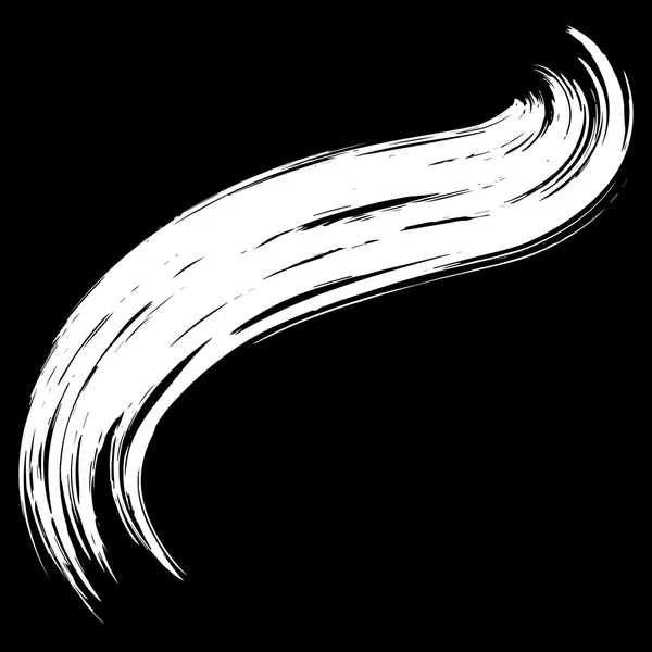 Grunge hand drawn black paintbrush. Curved brush stroke — Stock Vector