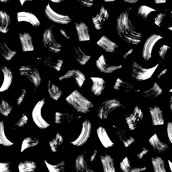Patrón sin costura Brushstroke sobre fondo negro. Brus abstracto — Archivo Imágenes Vectoriales