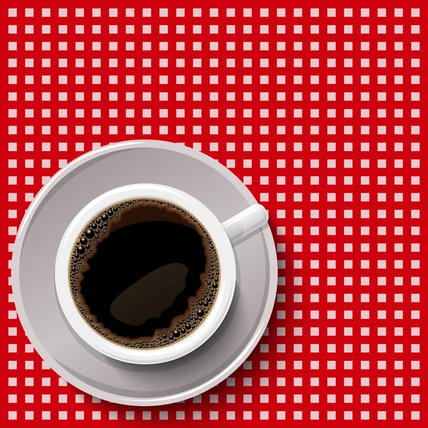 Copo de café isolado branco com sombra realista — Vetor de Stock