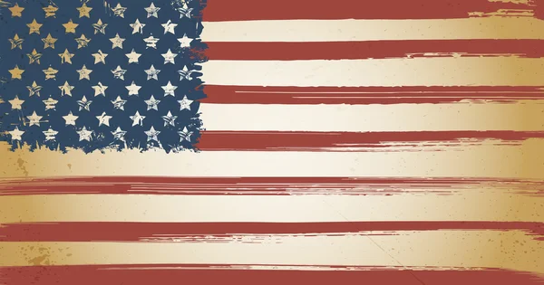 Bandiera USA con elementi grunge inchiostro — Vettoriale Stock