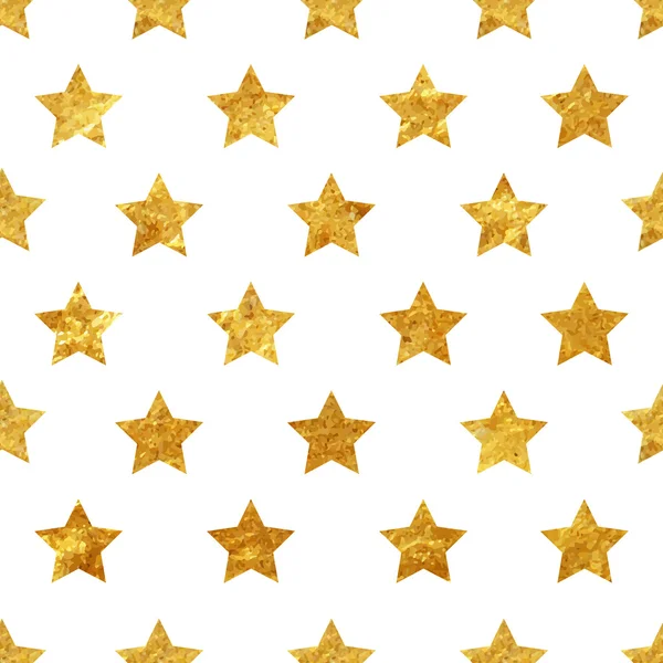 Gold stars seamless pattern background — Stock Vector
