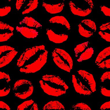 Dudaklar üzerinde siyah arka plan Desenini Yazdır