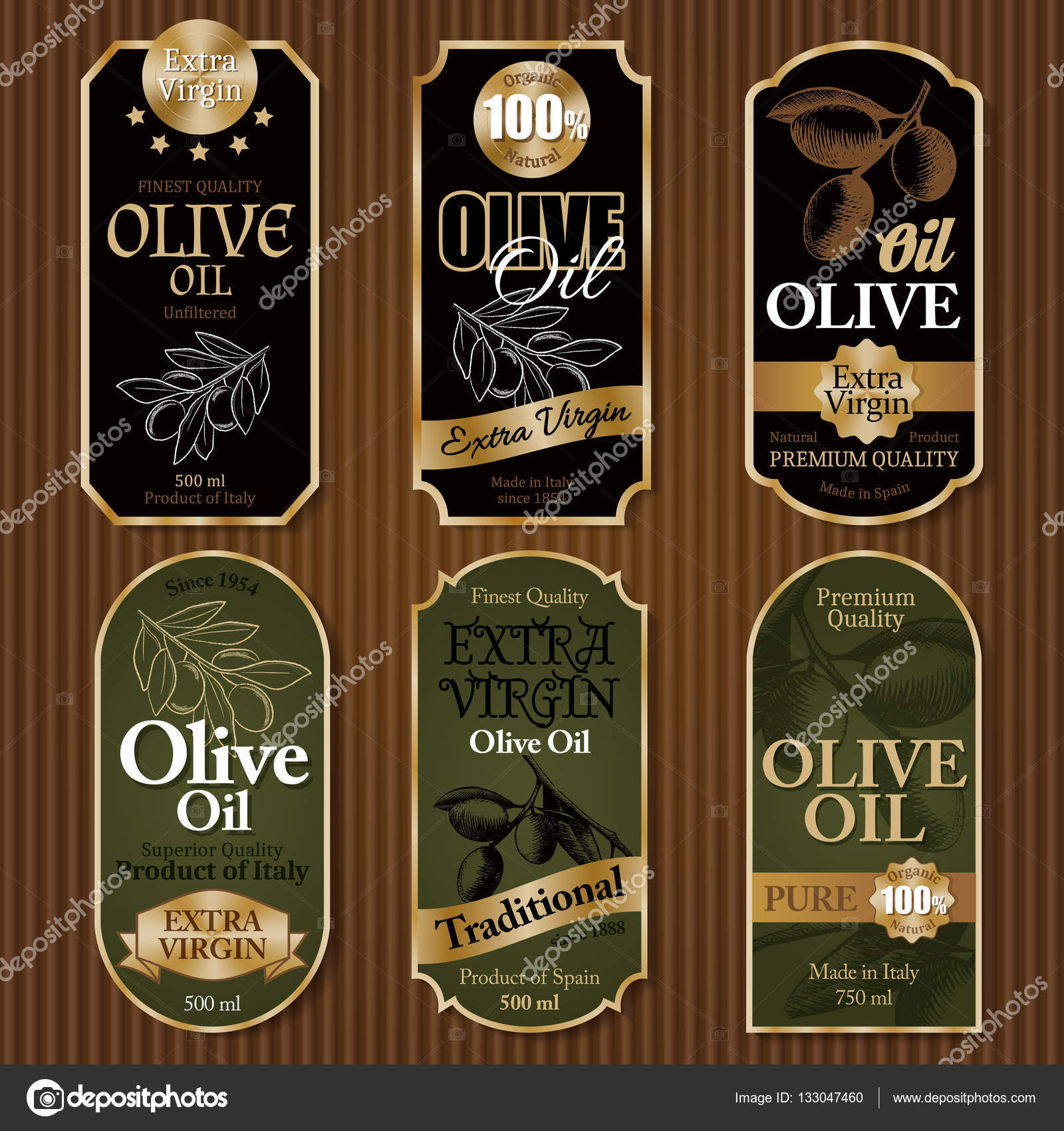 Olive oil labels Stock Vector Image by ©bananUlya #133047460