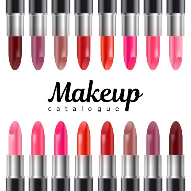 Siyah tüpte gerçekçi ruj seti