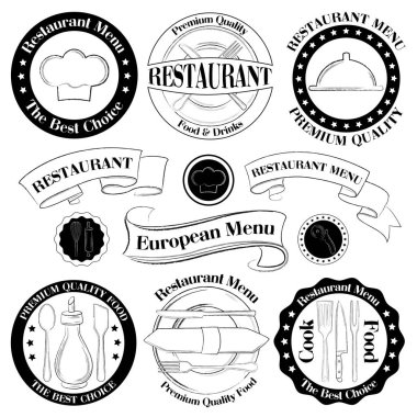 Restoran siyah beyaz rozetleri
