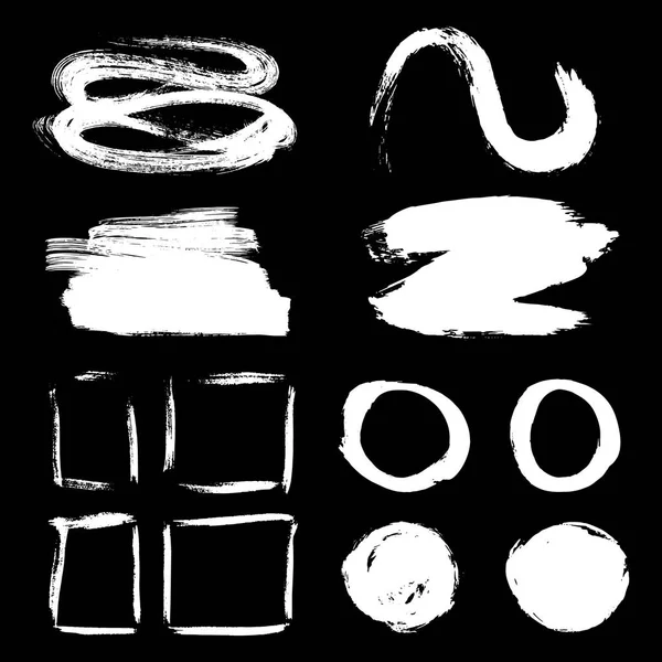 Reihe von künstlerischen Pinselstrichen. abstrakte Tinte Grunge Banner — Stockvektor