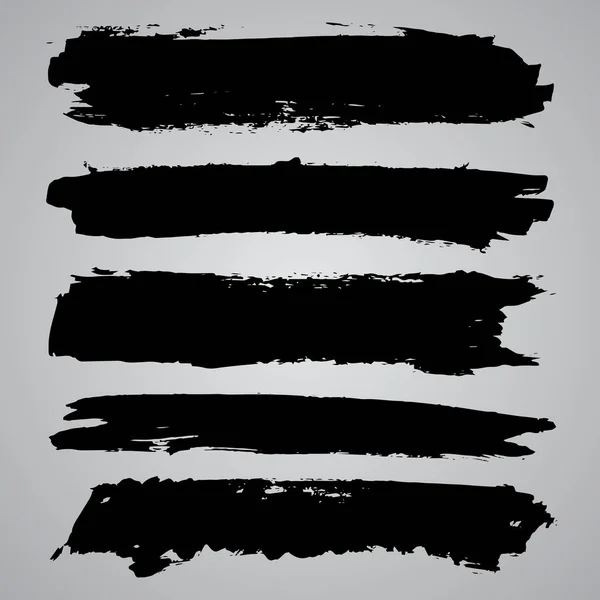 Siyah grunge darbeleri gri arka plan üzerinde ayarlayın. Ha soyut