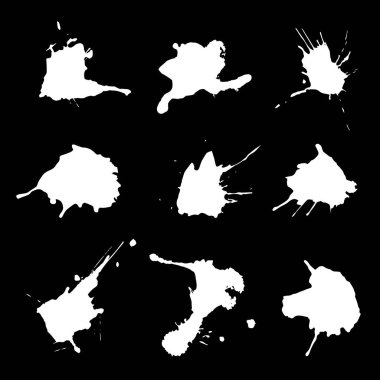 Siyah arka plan üzerine mürekkep noktalar kümesi