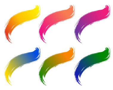 Suluboya grunge el çekilmiş boya fırçası. Bükülü fırça darbesi