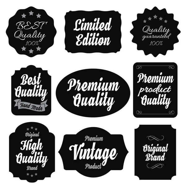 Vintage negro insignias — Vector de stock