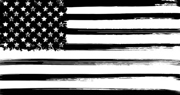 US-Flagge mit Ink-Grunge-Elementen — Stockvektor