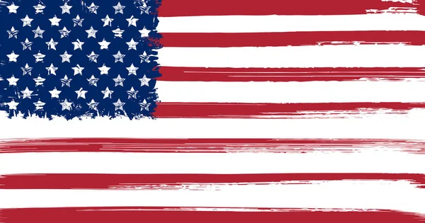 Bandiera USA con elementi grunge inchiostro — Vettoriale Stock