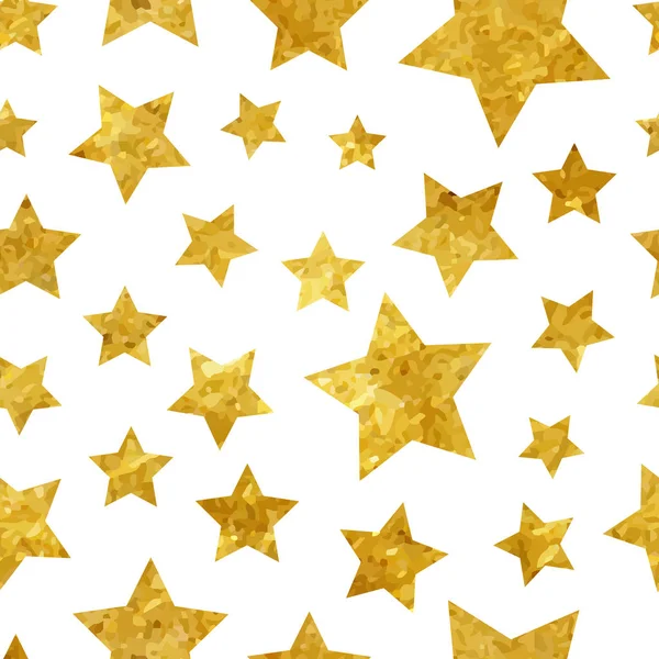 Estrellas doradas sin costuras patrón de fondo — Vector de stock