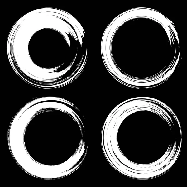 Ensemble de cercles pinceau grunge — Image vectorielle