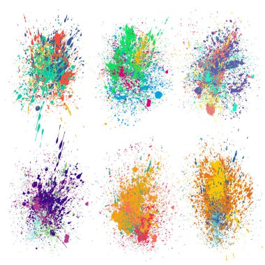 Beyaz arka planda siyah mürekkep giriş kümesi. Grunge öğeleri