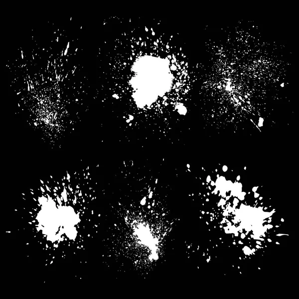 Conjunto de respingo de tinta no fundo preto —  Vetores de Stock