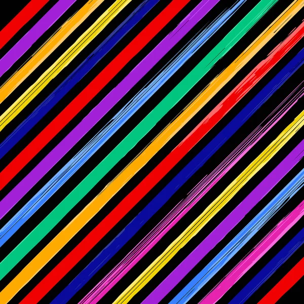 抽象的七彩线斜图案在黑色背景上。Ab — 图库矢量图片
