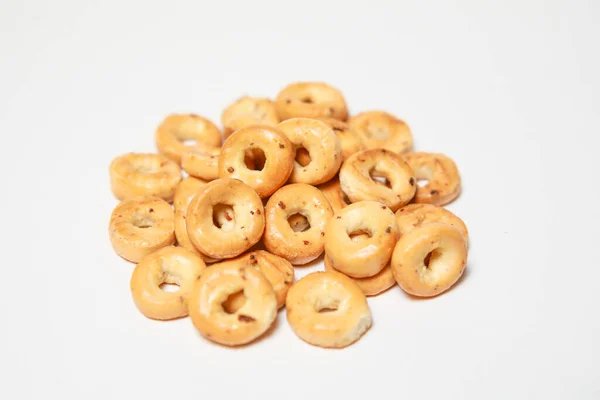 Una Manciata Piccoli Bagel Russi Mini Bagel — Foto Stock