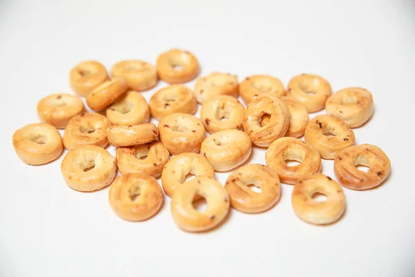 Una Manciata Piccoli Bagel Russi Mini Bagel — Foto Stock