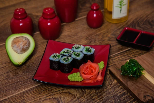 Beautiful Sushi Sets Rolls Sets — Stock Photo, Image