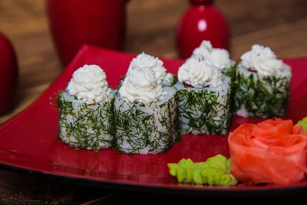 Piękne Sushi Bułki — Zdjęcie stockowe