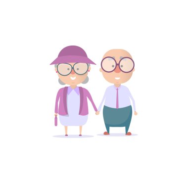 Erkek ve kadın işe gitmem. Vektör çizim