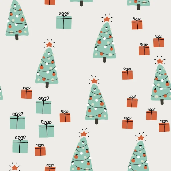 Weihnachten handgezeichneten Hintergrund. einfache Vektorillustration. — Stockvektor