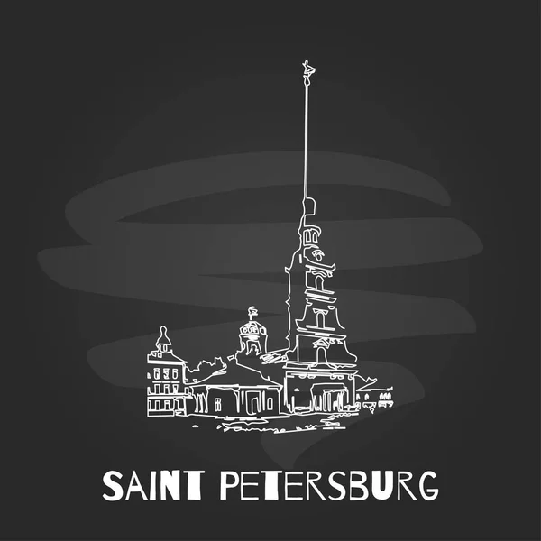 Kara tahta Saint Petersburg el çekilmiş poster.