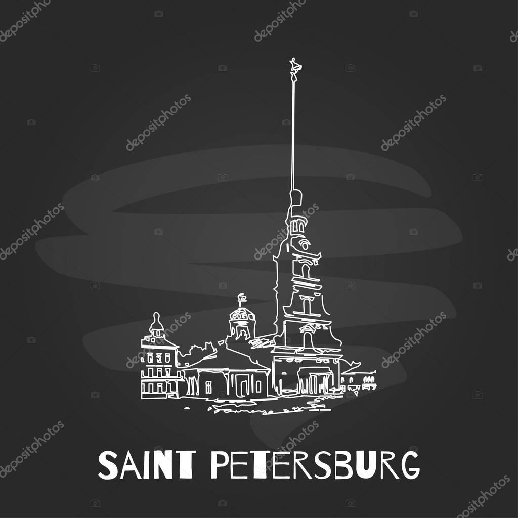 Simple black and white illustration. Chalkboard style.
