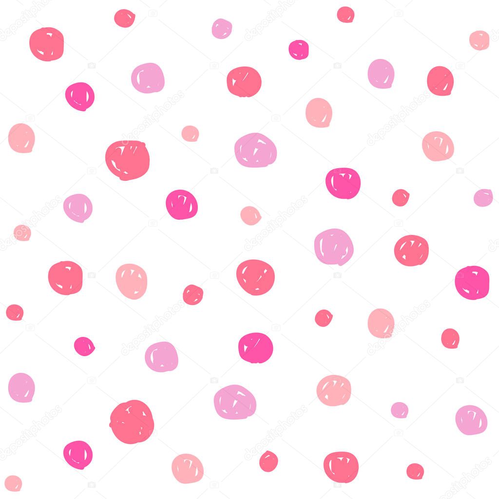 Hand drawn pink pastel seamless pattern for kids design.
