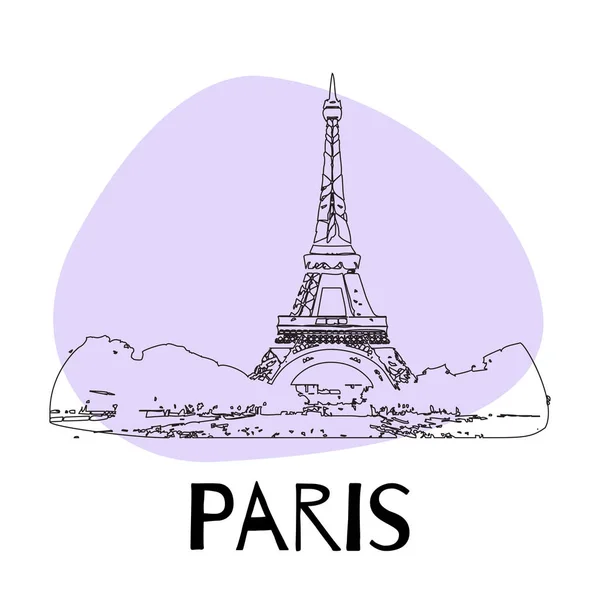 Hand skiss av Eiffeltornet. — Stock vektor