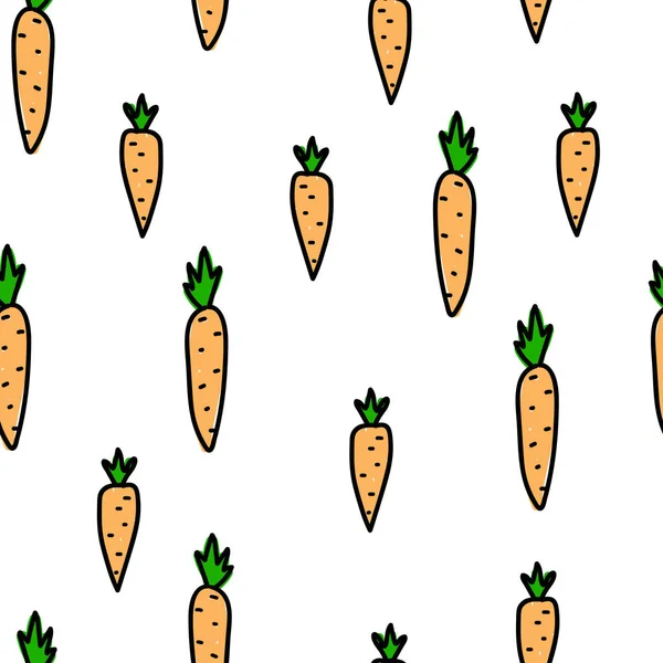 Seamless carrot pattern. Simple cute background for kitchen design. — Stock Vector
