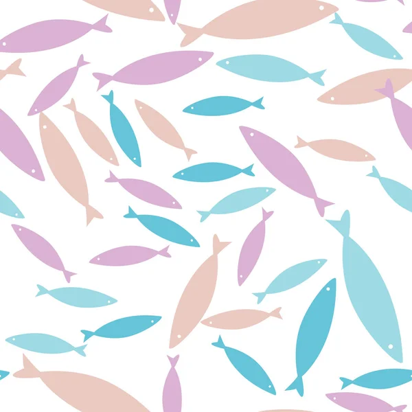 Sömlös vektor mönster med fiskar. Färgstarka bakgrund, vilda havet textur. — Stock vektor