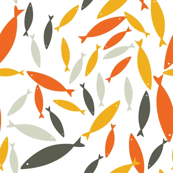 魚のシームレス パターン。カラフルな背景には、野生動物のテクスチャ. — ストックベクタ