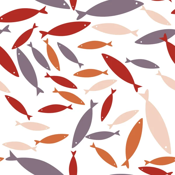 Sömlös vektor mönster med fiskar. Färgstarka bakgrund, vilda havet textur. — Stock vektor