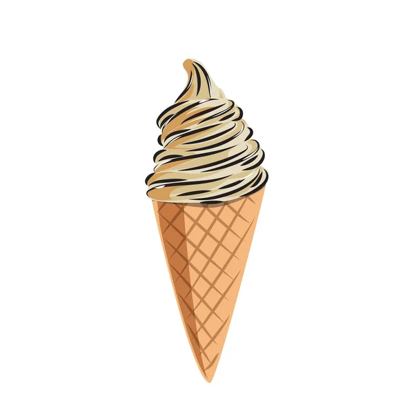 Illustrazione vettoriale gelato alla vaniglia . — Vettoriale Stock