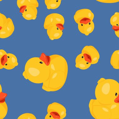 Sarı kauçuk ördek desenli. Eğlenceli çocukların geçmişi..