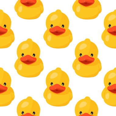 Sarı kauçuk ördek desenli. Eğlenceli çocukların geçmişi..