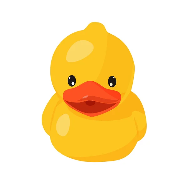 Ilustración vectorial. Pato de goma amarillo para baño . — Vector de stock