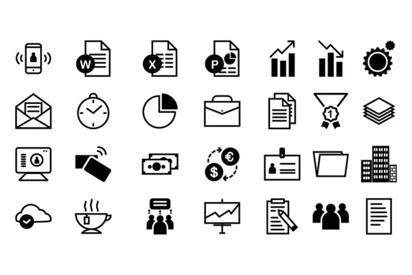 単純なベクトルコレクション 様々なビジネス オフィス ウェブアイコン — ストックベクタ