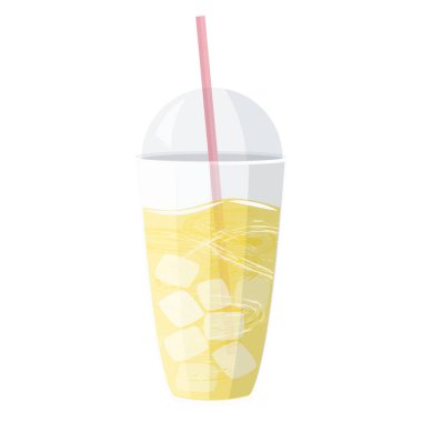 Beyaz arka planda izole edilmiş gerçekçi vektör çizimi. Bir bardak limon kokteyli ve limonata..