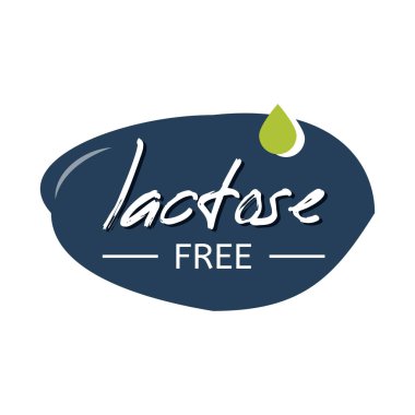 Beyaz arkaplanda vektör çizimi izole edildi. Laktozsuz el yazısı işareti.