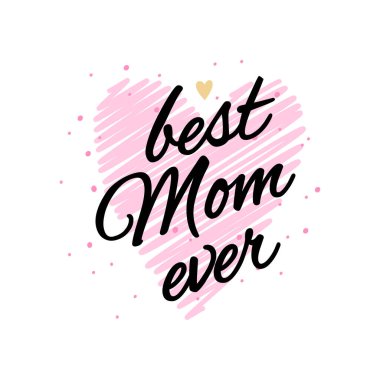 Anneler günü el yazısı kartı. Beyaz arkaplanda izole.