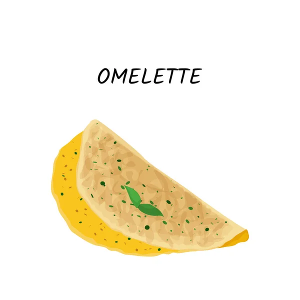 Omelette vector meal illustration. Isolated on white background. — Stock Vector