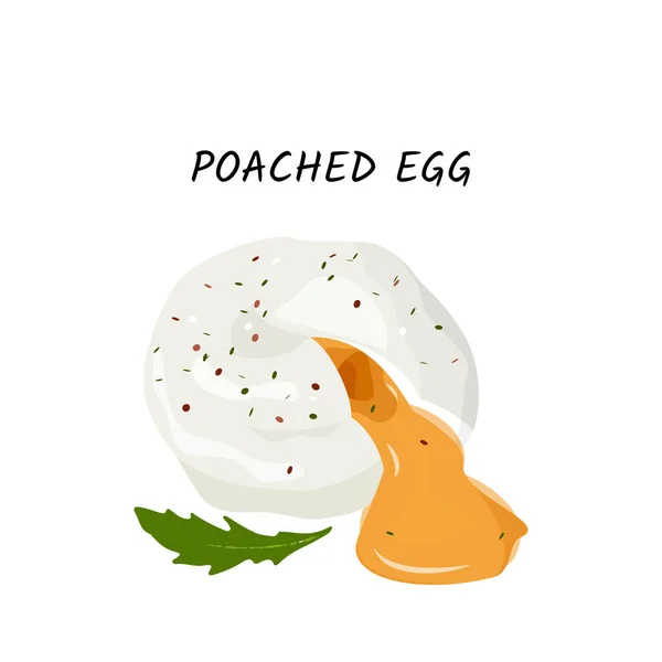 Ilustración de harina de huevo escalfado. Aislado sobre fondo blanco . — Vector de stock