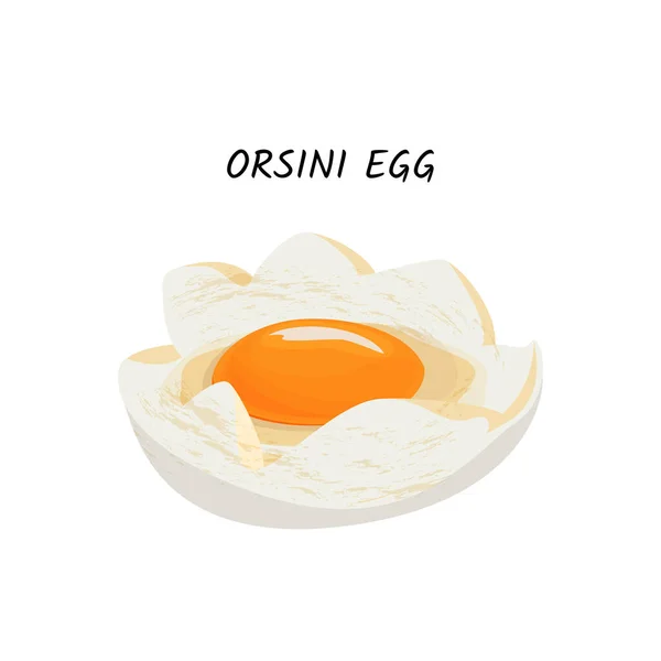 Orsini egg vector meal illustration. Isolated on white background. — Stock Vector