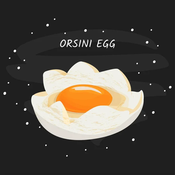 Orsini egg vector meal illustration. Isolated on white background. — Stock Vector