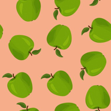 Yaz parlak meyve arka planı. Taze yeşil elmalar pürüzsüz vektör patırtısı.
