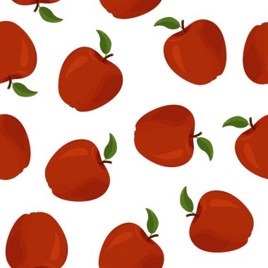 Yaz parlak meyve arka planı. Taze kırmızı elmalar pürüzsüz vektör patırtısı.