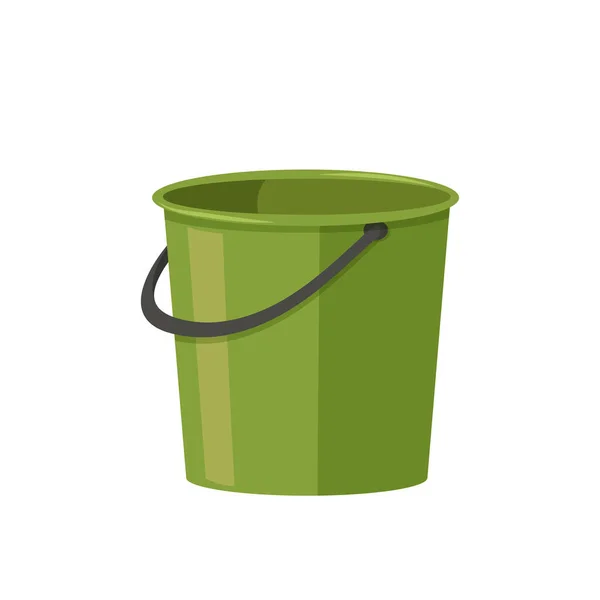 Single Tool Isolated White Background Green Bucket Vector Illustration — Stock Vector